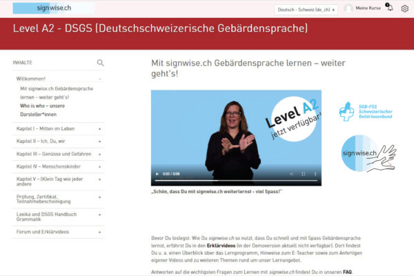Online Gebärdensprache lernen goes Schweiz 2.0!