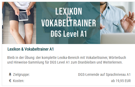 Vokabeltrainer A1 auf der Lernplattform
